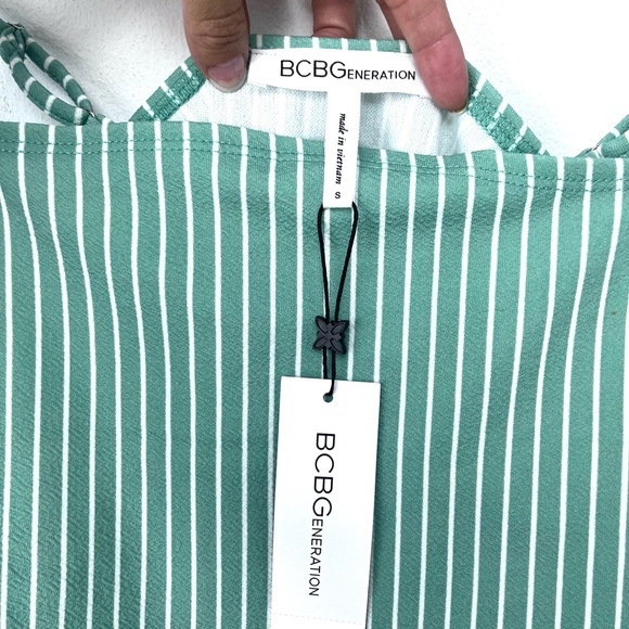 BCBGeneration, bodysuit, striped, green, size S, small, new with tags, 60s fashi - Picture 2 of 5